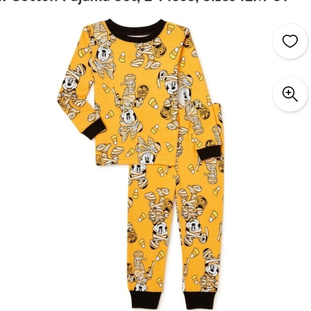 Disney Mickey and Minnie mouse unisex Halloween 2 piece pajamas size 12 months